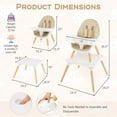 thumbnail image 3 of Costway 6-in-1 High Chair for Babies & Toddlers with Building Block Table Beige, 3 of 9
