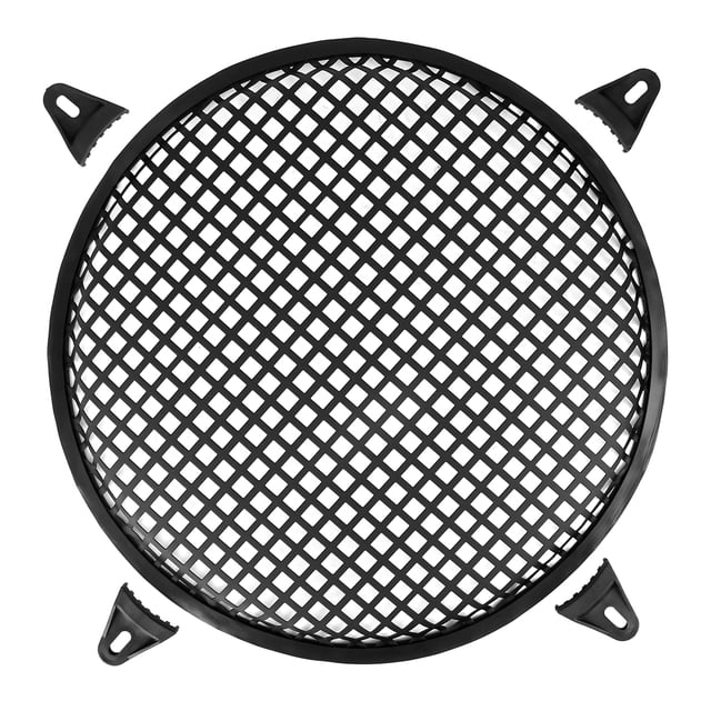 12 Coche Altavoz Subwoofer Metal Negro Gofre Rejilla Protector Cubierta