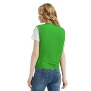 Toptie Waiter Uniform Unisex Button Vest For Supermarket Clerk & Volunteer-Green-US Size XL