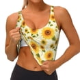 thumbnail image 3 of Balery European-style Pattern Sunflower Sujetadores deportivos con espalda cruzada para mujer, acolchados, sin costuras, de alto impacto, ideales para yoga, gimnasio, entrenamiento y fitness.-, 3 of 8