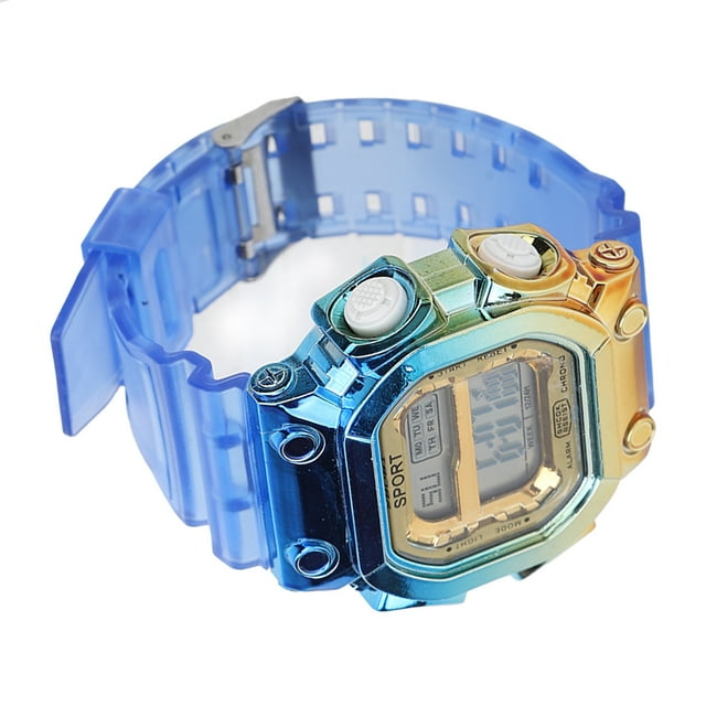 Reloj de pulsera digital, reloj digital con degradado colorido, reloj de pulsera informal para niño, diseño de última generación