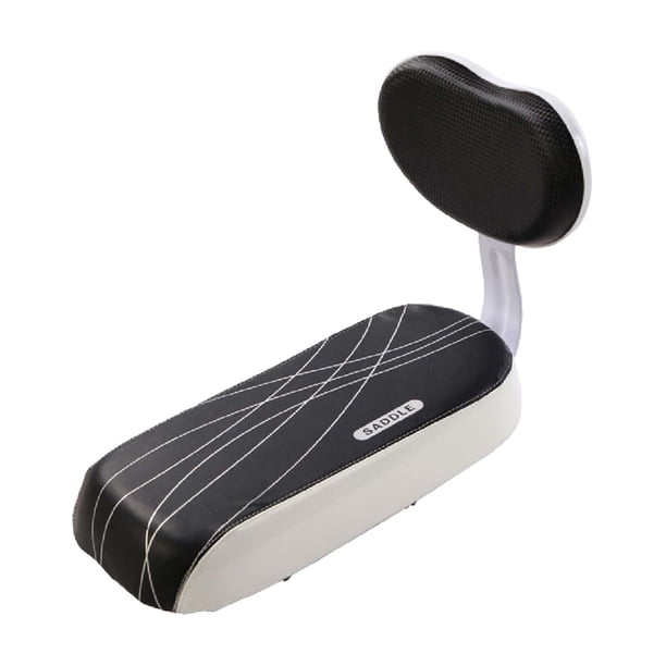 Asiento trasero del cojín del asiento trasero de la bicicleta con respaldo con respaldo fácil de instalar para niños, niños, asiento para bicicletas Negro