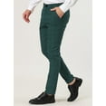 thumbnail image 2 of Unique Bargains Men's Plaid Dress Slim Fit Checked Business Pants with Pockets 34 Green, 2 of 6