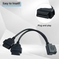 thumbnail image 3 of WWS-OBD2 Right Angle Splitter Y Cable Male Splitter to 2 Female Extension Cable 30cm/12, 3 of 4