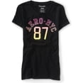 thumbnail image 1 of Camiseta adornada Aeropostale Aero-NYC 87 para mujer negro extragrande, 1 of 1