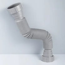 FENGGUIQU Grey Plastic Sink Drain Extension Tube and Flexible for Kitchen Plumbing Replacement