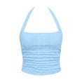thumbnail image 4 of ClodeEU Women's Halter Neck Sleeveless Tank Top,Casual Slim Fit Cami Shirt for Summer Light Blue,Women's Plus XXL, 4 of 6