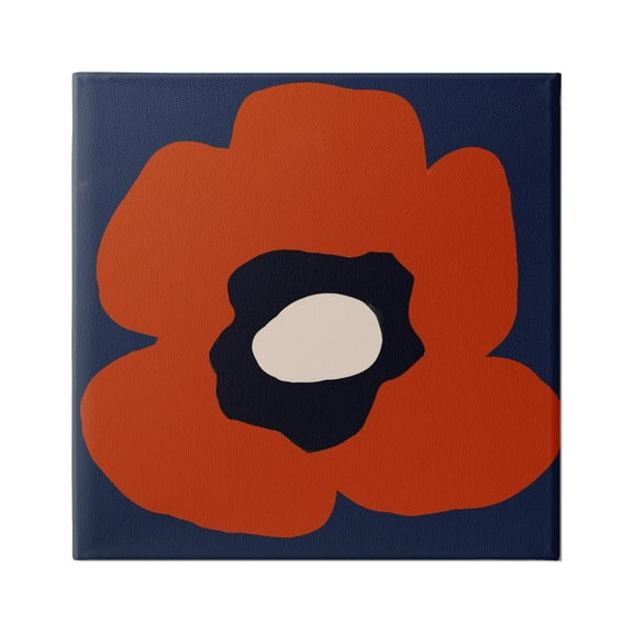 Stupell Industries Bold Red Flower Blossom Modern Geometric Shapes Graphic Art Gallery Wrapped Canvas Print Wall Art, Design by Deborah Velasquez