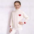 thumbnail image 2 of Posijego Boys Girls Turtleneck Sweater Valentine's Day Heart Graphic Long Sleeve Knit Sweaters Pullover Spring Tops, 2 of 7