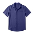 thumbnail image 3 of DeHolifer Men's Dress Shirts Summer Casual Button Down Shirts Business Shirts Solid Color Short Sleeve Tops Navy 3XL, 3 of 5