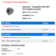 thumbnail image 2 of Alternator - Compatible with 2005 - 2010 Cadillac Escalade 2006 2007 2008 2009, 2 of 2