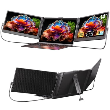 MarsMyth 14″ Triple Écran Portable Pour Ordinateur – Extenseur Noir FHD 1080p