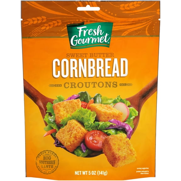 Fresh Gourmet Salad Topping Cornbread Croutons, 5 oz