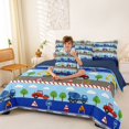 thumbnail image 4 of Manfei Cartoon Cars 7-Piece King Bedding,Cute Trees Print King Bed in a Bag,Blue,Navy Blue Reversible, 4 of 7