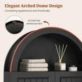 thumbnail image 5 of Bathroom Wall Cabinet, Arched Medicine Cabinet Over Toilet Storage with Adjustable Shelf and Open Compartment for Laundry Room Kitchen Living Room, Black, 5 of 7