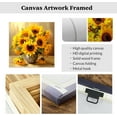 thumbnail image 6 of ZHONGYUTONG Sunflower Wall Art Canvas Yellow Flower Pictures Wall Decor Blossom Floral Painting Print Farmhouse Kitchen Bathroom Wall Decor Frame (12.00"x12.00"), 6 of 6