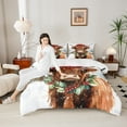 thumbnail image 4 of Castle Fairy 3-Piece Queen Size Comforter Set - Highland Cow Christmas Print, 4 of 8