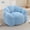 Blue + Plush + 1 Seat, variant on Lotus Bean Bag Sofa for Adults, Compression Sofa with Pull Ring for Easy Moving, No Assembly Faux Fur Sofa for Living Room Bedroom Dorm