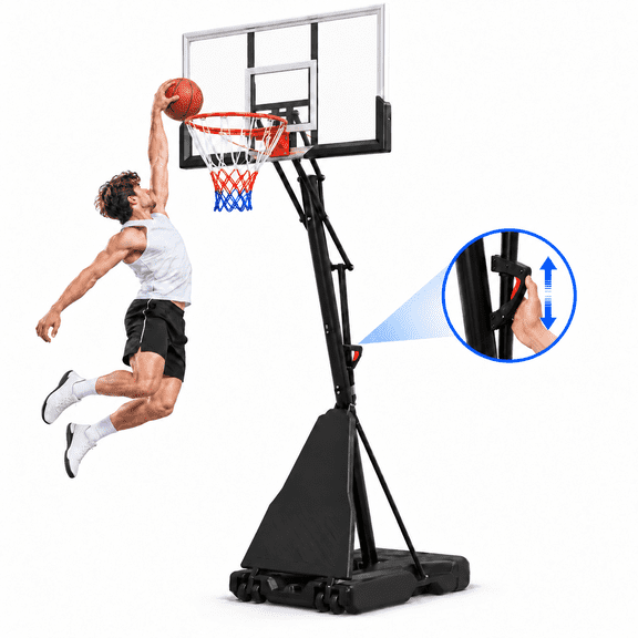 Fenbeli 54 In. Impact Adjustable Portable Basketball Hoop System