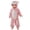 Pink, variant on Newborn Baby Cartoon Snowsuit Warm Fleece Hooded Romper Jumpsuit Winter Thicken Jacket Bodysuit Long Sleeve One Piece Outwear Playsuit