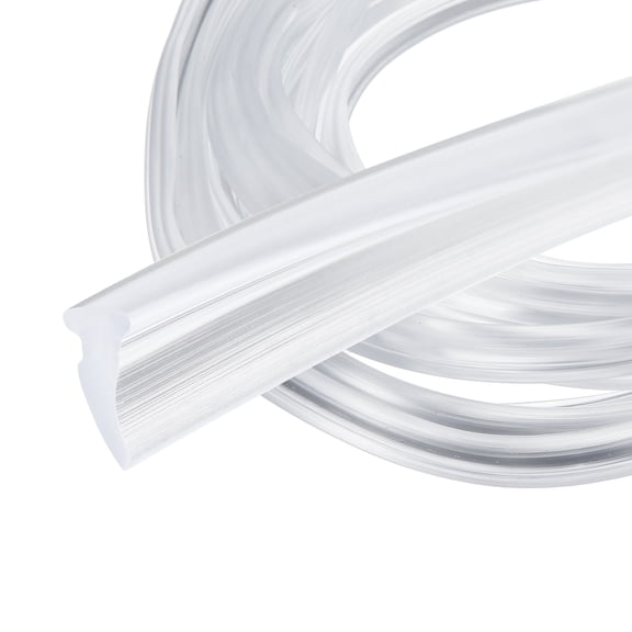Uxcell 2Pcs Weather Stripping Door Seal (19/64" Top Width for 5/32" Slot, 16.4Ft, Clear) PVC Crescent-Shaped Window Weatherstrip Seal Strip Gap Sealer Filler, Fits Door Frame/Window Gaps