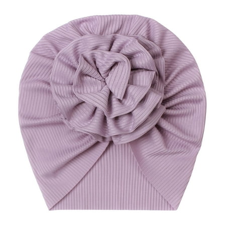 

Hat For Kids Baby Flower Hat Toddler Baby Boys Girls Cap Beaniess Solid Ribbed Knotted Elastics Turban Hat