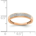thumbnail image 5 of 14k Rose Gold 2-row Diamond Band - Ring Size 7.0 Natural Diamonds, 5 of 8