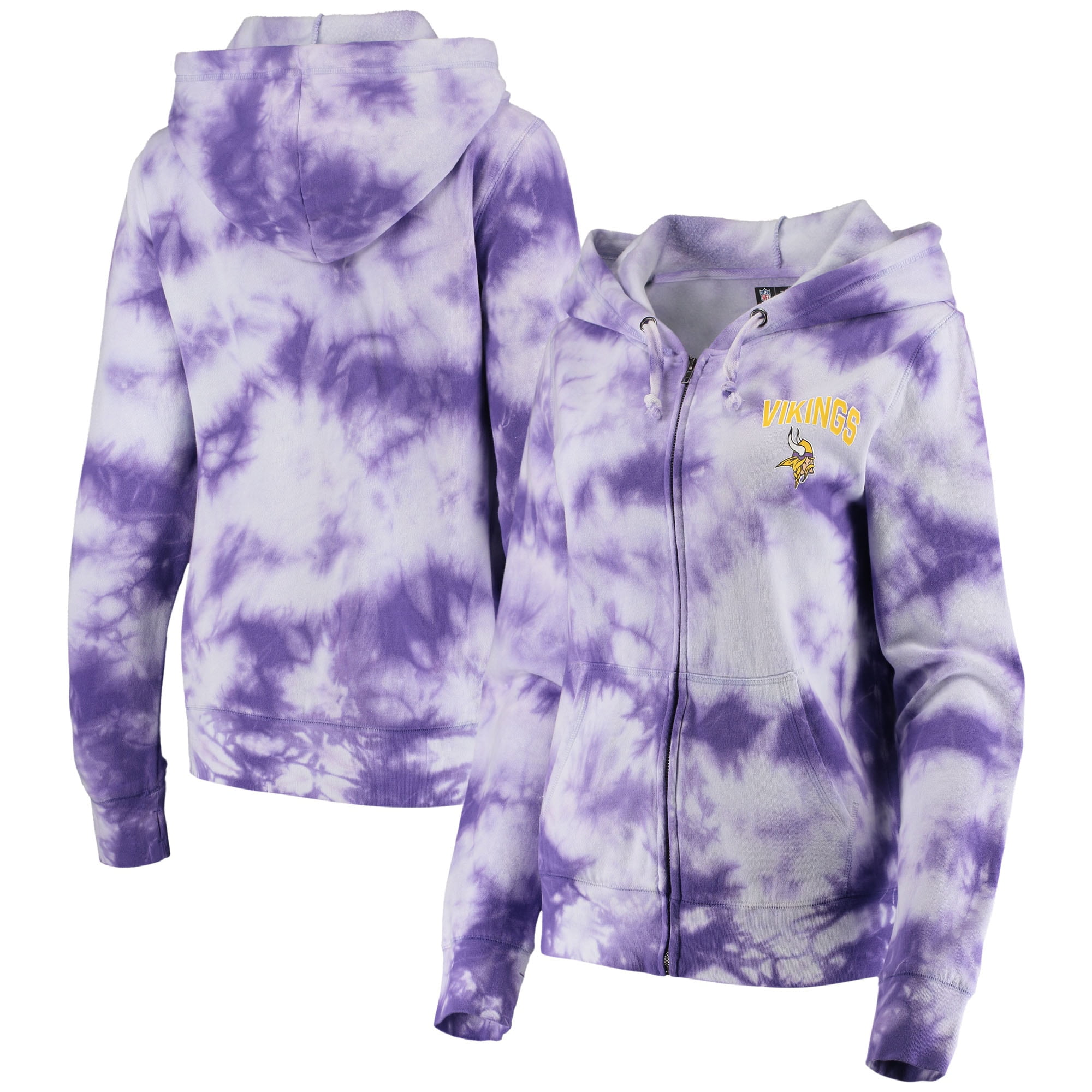 正規品 ニューエラ レディース パーカー スウェット アウター Minnesota Vikings New Era Women S Tie Dye Fleece Full Zip Hoodie Purple 代引不可 Www Endocenter Com Ua