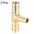 thumbnail image 3 of Conector de reducción de manguera de latón de 10mm x 6mm x 10mm, en forma de T, conector barbado de 3 vías para aire, agua, combustible, gas, 2 piezas. 14mm x 10mm x 14mm, 3 of 3