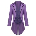 thumbnail image 2 of Babysbule Manteaux d'Hiver pour Hommes Hommes Patchwork Col Rabattu à Manches Longues Costume Cosplay Manteau Queue-de-Pie, 2 of 9