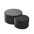 thumbnail image 2 of Resenkos Nesting Coffee Table Set of 2, Upholstered Round Foam Tables for Living Room, Side/End Table Ottoman, No Assembly - Black, 2 of 20
