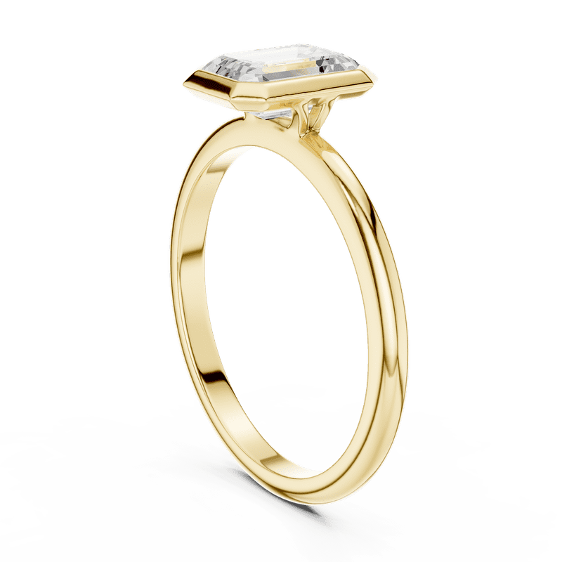Zuwelria 1.00 Carat Beautiful Emerald Cut | D/VVS1 Moissanite Diamond Engagement Ring - Solitaire Bridal Ring - Promise Ring | 18K Yellow Gold Over Sterling Silver | D/VVS1 Size 5