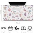 thumbnail image 5 of Long Mouse Pads for Desk,White Fairy Castle Pattern Desk Mats on Top Of Desks, Desk Mouse Pad Extra Large with 3mm Non-Slip Base and Stitched Edge for Gaming,Office,Work,Home 47.3"x23.6", 5 of 6