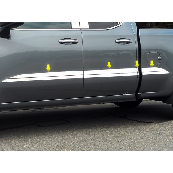 Stainless Steel Side Trim 8Pc Fits 2019-2020 Chevrolet Silverado AT59175 QAA
