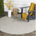 thumbnail image 3 of SAFAVIEH Courtyard Samson Solid Indoor/Outdoor Area Rug, 6'7" x 6'7" Round, Grey/Turquoise, 3 of 10