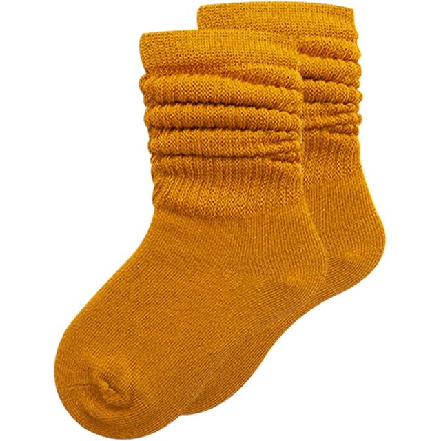 DOOVID Toddler Slouch Socks Knee High Socks Kids Boys Girls Cotton Long Crew Socks