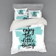 thumbnail image 2 of Ambesonne Saying Bedding Set 3 Pcs, Brush Strokes Inscription, Twin XL, Pale Blue and Black, 2 of 3