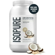 Isopure Low Carb 100% Pure Whey Isolate Protein Powder, Lactose Free, Gluten Free, With Vitamins, Toasted Coconut, 25g Protein Per Serving, 3 Lbs, 42 Servings (Packaging May Vary)