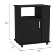 thumbnail image 5 of Correy 4-Shelf Microwave Stand with Casters, Black Wengue, Kitchen Storage Solution for Microwave and Appliances, 5 of 7