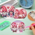 thumbnail image 5 of 8 Pcs Diamond Art Coasters Kits for Adults with Holder Cork Pads, Valentine's Day Gnomes Diamond Dots Art Painting Coasters Crafts Kit for Home Office Decor (4x4in), 5 of 7