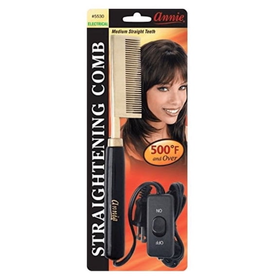 Annie Electrical Straightening Comb, Straight Head, Medium Teeth