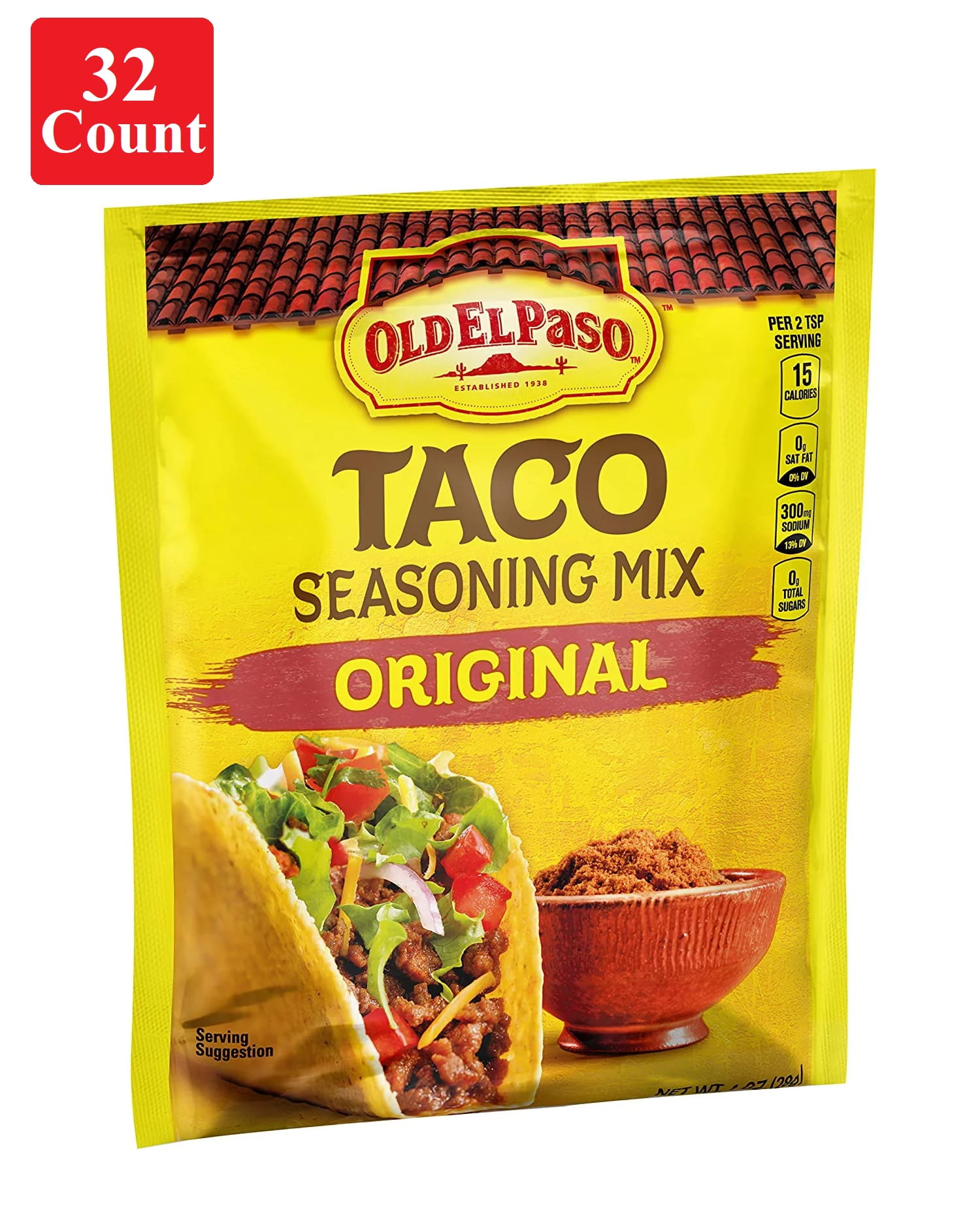 32 Pack Old El Paso Taco Seasoning Mix, Original, 1 oz