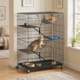 thumbnail image 2 of PawHut Cage pour Chat à 4 Niveaux, Grand Enclos pour Chat Parc de Jeu en Métal avec Roues, 2 of 10