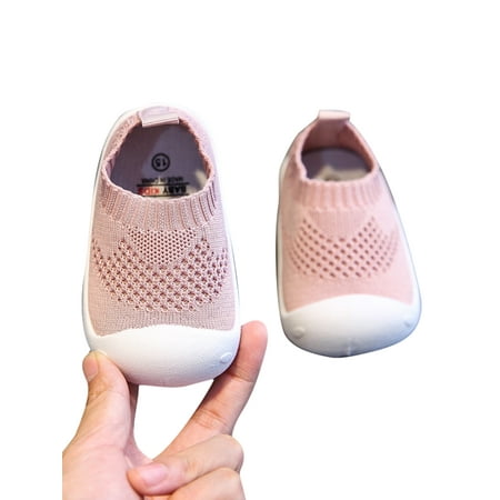 

Avamo Kids Crib Shoes Slip On Walking Shoe Breathable Sneakers Workout Trainers School Anti-Slip Comfort Flats Light Pink 8C