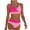 Pink, variant on Girls Colorblock Bikini Sets Two Pieces Triangle Bathing Suits Slimming High Waisted Swimsuits Fashion Beach Surfing Swimwear Black 14-15 Years