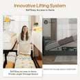 thumbnail image 6 of Lift Up Storage Full Size Bed Frame with Storage Headboard, LED Lights,Charging Station,Hydraulic Beds with Parallel Stroke, Upholstered Platform Bed,No Box Spring Needed, Beige, 6 of 9