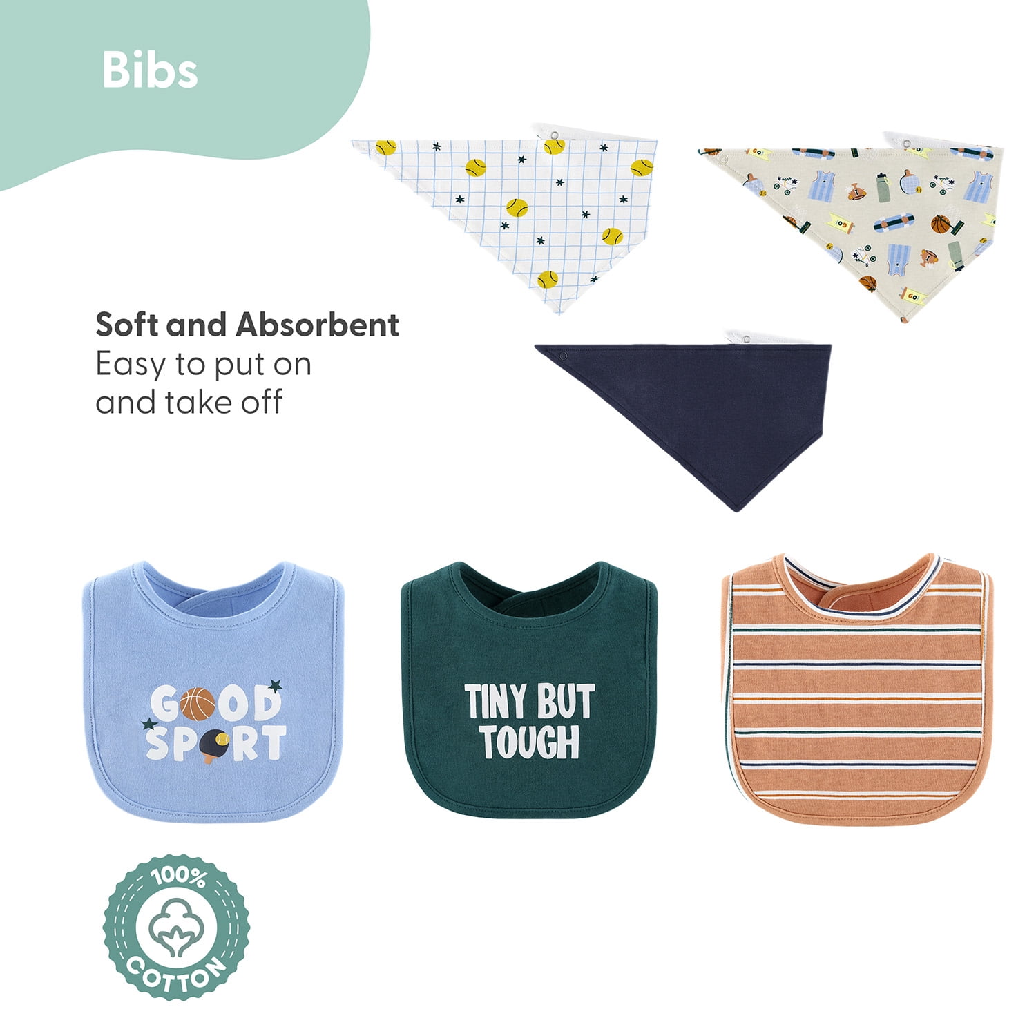 The Peanutshell Baby Boy Clothes, Good Sport Baby Clothes Set with Baby Socks and Bibs, 0-3 Months, 23-Piece