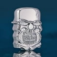 thumbnail image 2 of Heavy Armor Skull Lighter Double Sided Relief Metal Alloy Windproof Adjustable Flame for Outdoor Camping Candle Lighting Collectible Gift Idea, 2 of 5
