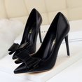 thumbnail image 3 of Zapatos de mujer 2024, moda coreana, tacones altos dulces, pajarita de muesca delgada, zapatos de tacón individuales para boda, zapatos de mujer, 3 of 5