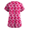 thumbnail image 3 of Hearthz S-5XL Valentine Scrubs for Women Love Heart Graphic Womens Scrub Tops Stretchy V Neck Short Sleeve Nurse Uniforms with Pocket, 3 of 3